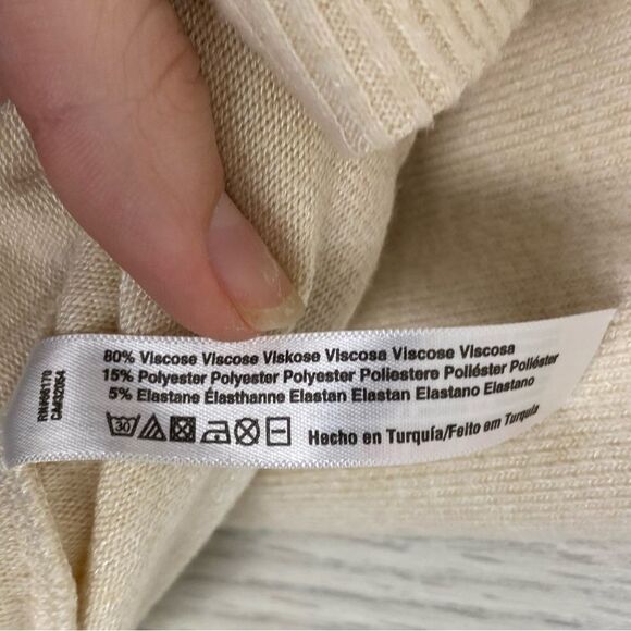 Saturday Sunday | Ivory Hacci Tunic V-Neck Sweater Size XSmall - Picture 10 of 11